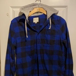 American Eagle mens hooded flannel